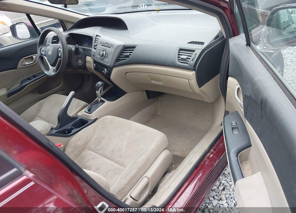 2012 HONDA CIVIC LX VIN: 2HGFB2F58CH543567