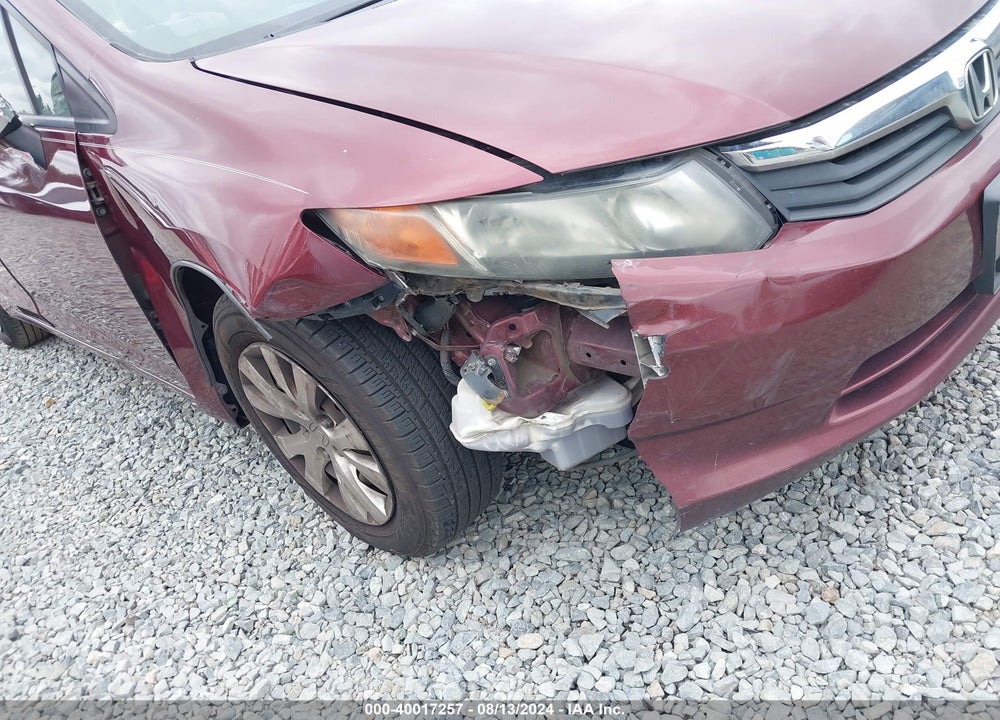 2012 HONDA CIVIC LX VIN: 2HGFB2F58CH543567
