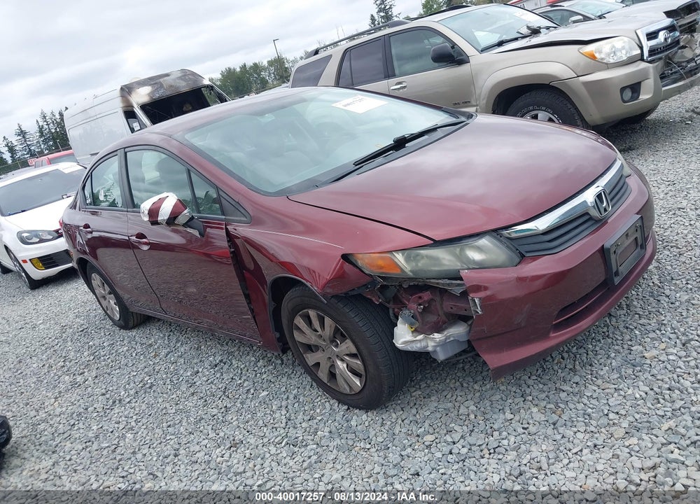 2012 HONDA CIVIC LX VIN: 2HGFB2F58CH543567