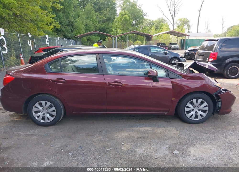 2012 HONDA CIVIC LX VIN: 19XFB2F57CE352359