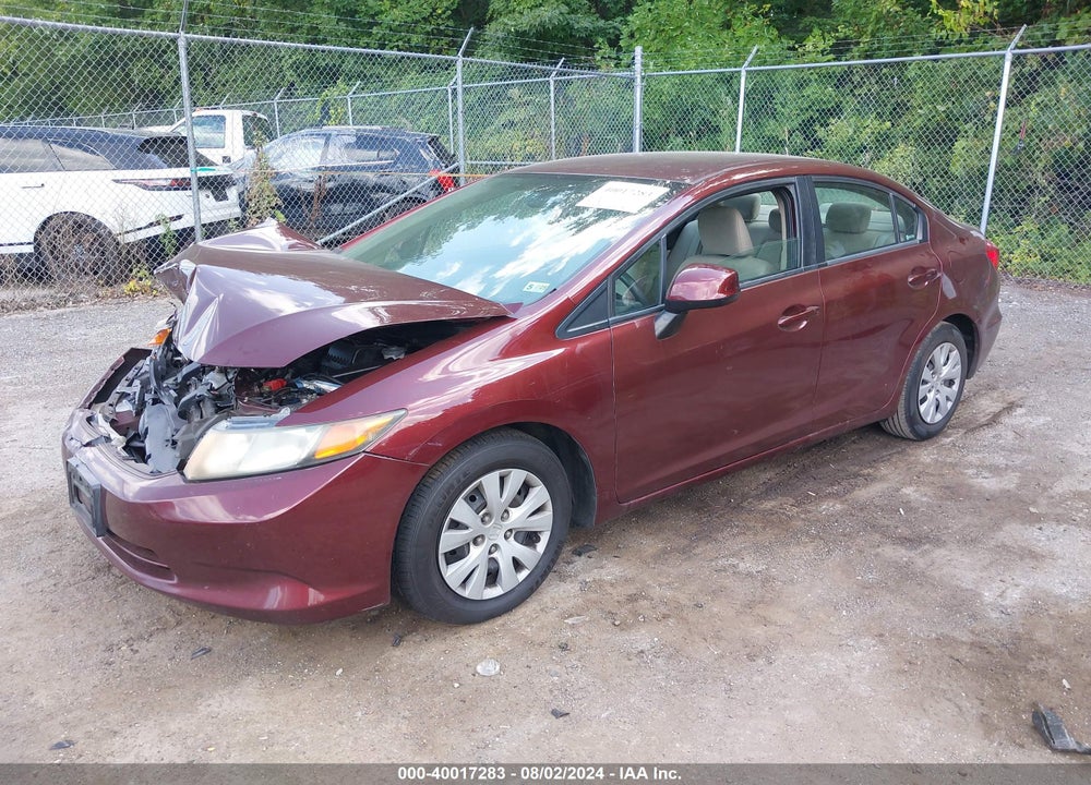 2012 HONDA CIVIC LX VIN: 19XFB2F57CE352359