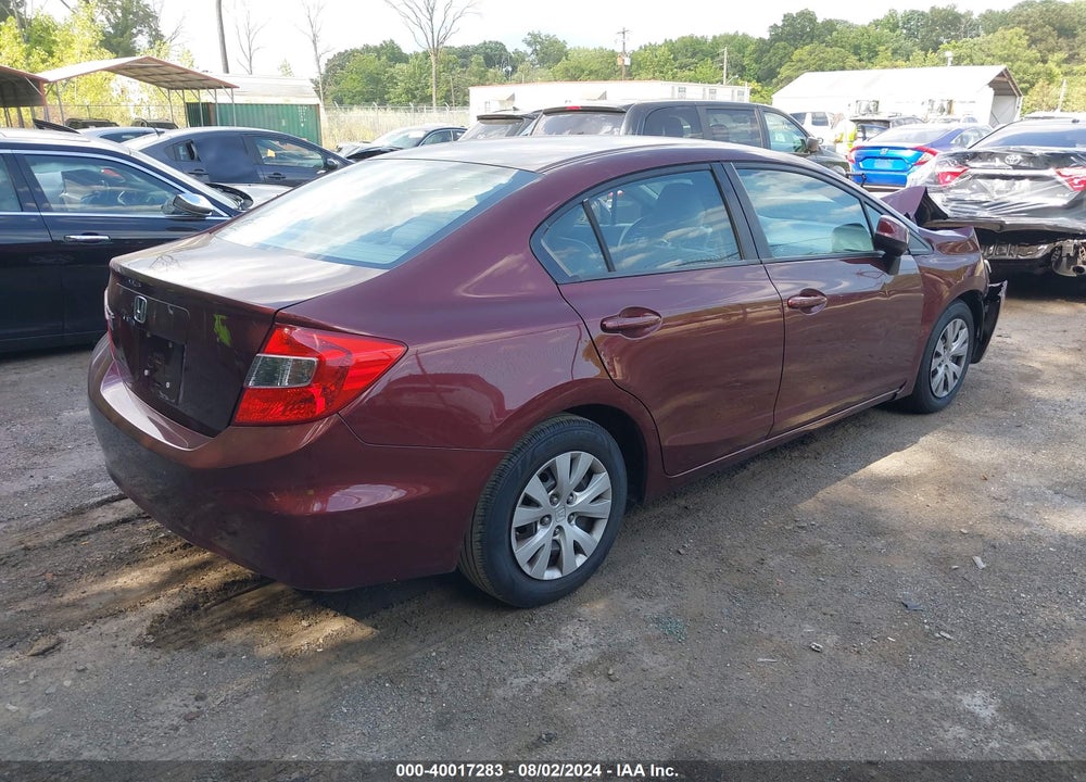 2012 HONDA CIVIC LX VIN: 19XFB2F57CE352359
