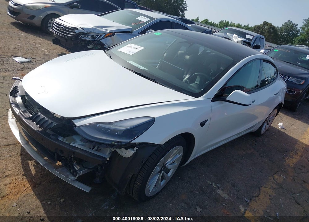2022 TESLA MODEL 3 LONG RANGE DUAL MOTOR ALL-WHEEL DRIVE VIN: 5YJ3E1EB8NF108535