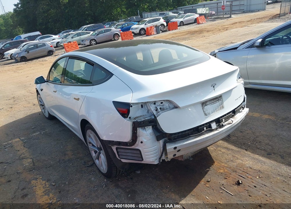 2022 TESLA MODEL 3 LONG RANGE DUAL MOTOR ALL-WHEEL DRIVE VIN: 5YJ3E1EB8NF108535