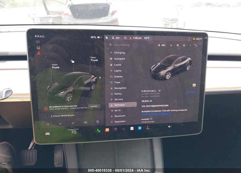 2023 TESLA MODEL Y AWD/LONG RANGE DUAL MOTOR ALL-WHEEL DRIVE VIN: 7SAYGDEE9PF663298