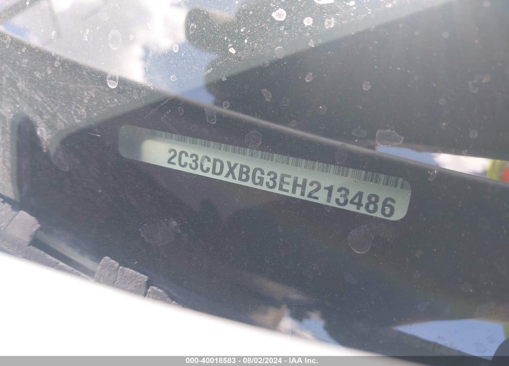 2014 DODGE CHARGER SE VIN: 2C3CDXBG3EH213486