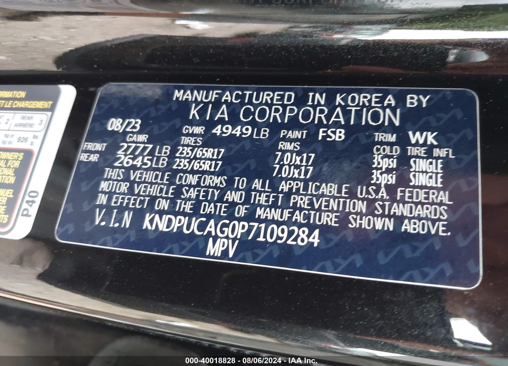 2023 KIA SPORTAGE HYBRID LX VIN: KNDPUCAG0P7109284