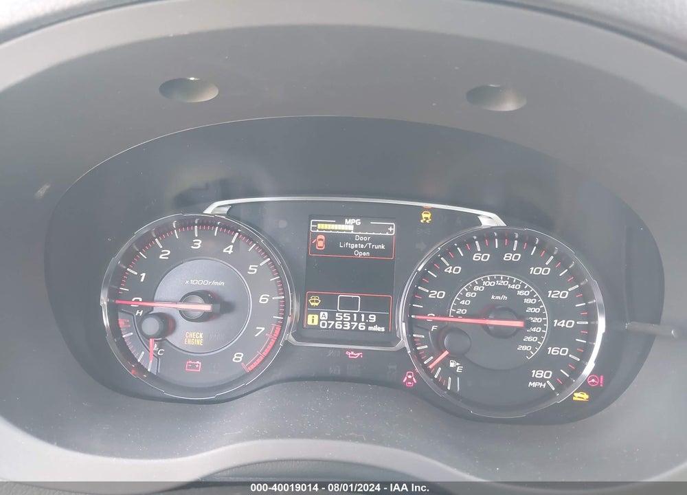 2019 SUBARU WRX VIN: JF1VA1A61K9815260