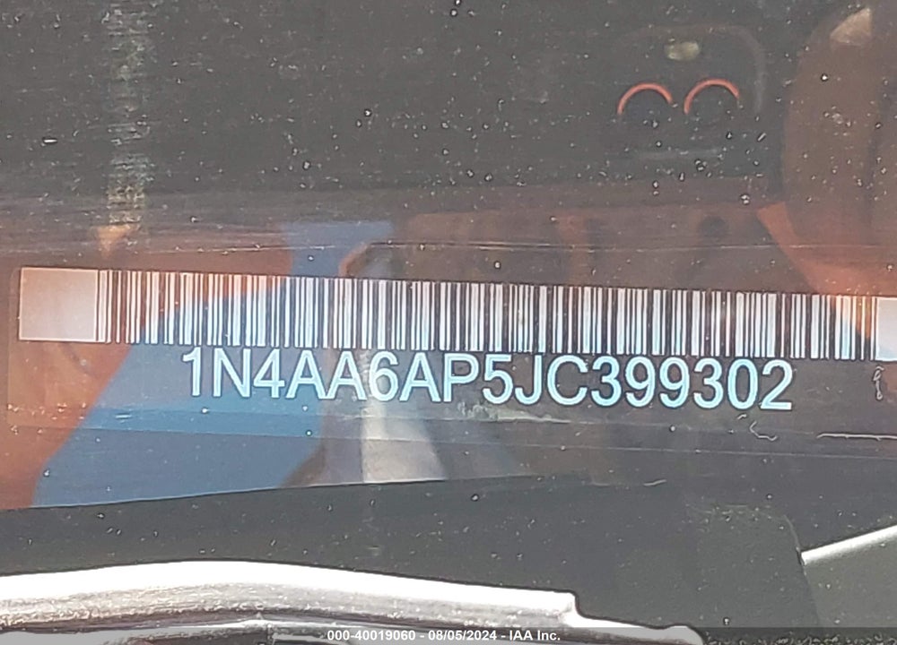 2018 NISSAN MAXIMA VIN: 1N4AA6AP5JC399302