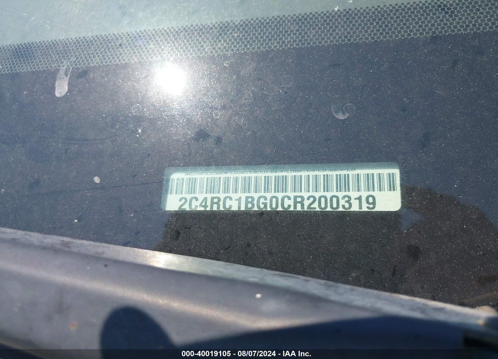 2012 CHRYSLER TOWN & COUNTRY VIN: 2C4RC1BG0CR200319
