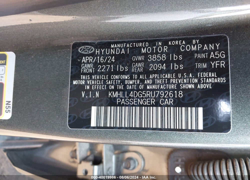 2024 HYUNDAI ELANTRA SE VIN: KMHLL4DG5RU792618