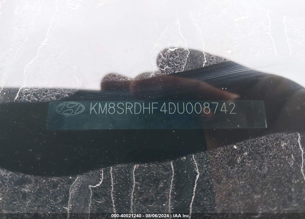 2013 HYUNDAI SANTA FE LIMITED VIN: KM8SRDHF4DU008742