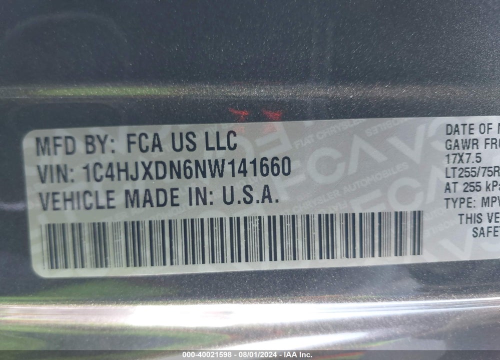2022 JEEP WRANGLER UNLIMITED WILLYS SPORT 4X4 VIN: 1C4HJXDN6NW141660