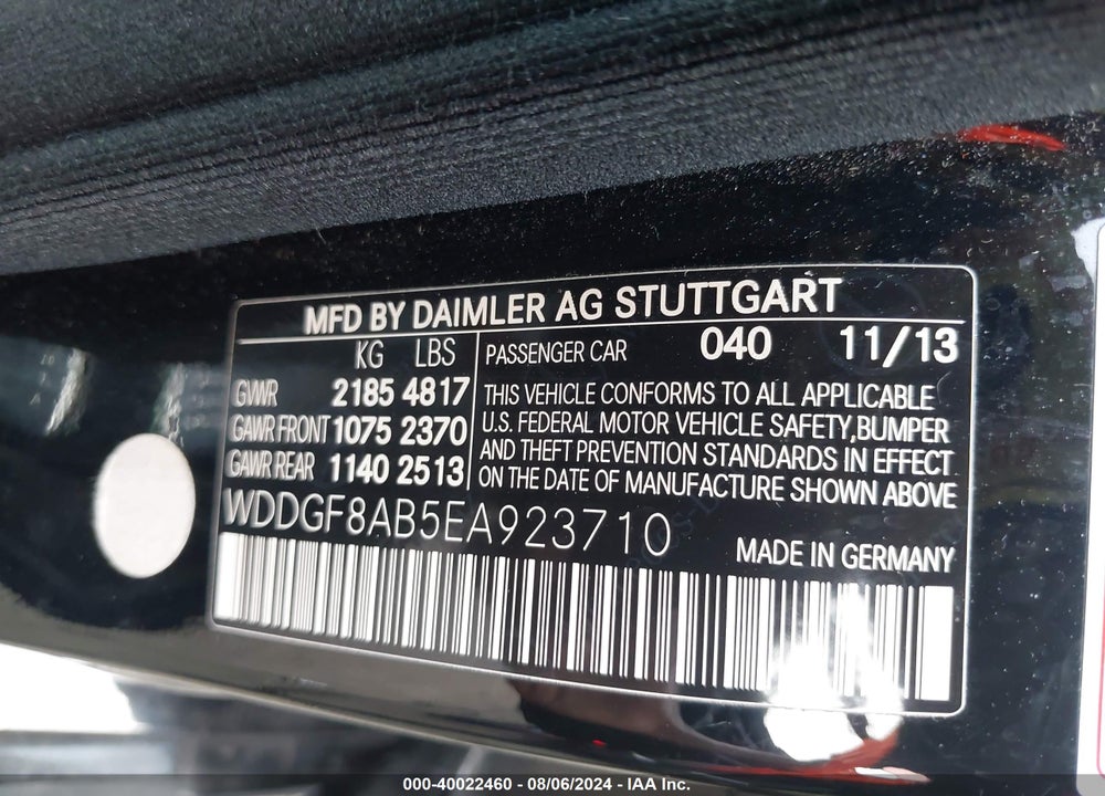 2014 MERCEDES-BENZ C 300 LUXURY 4MATIC/SPORT 4MATIC VIN: WDDGF8AB5EA923710