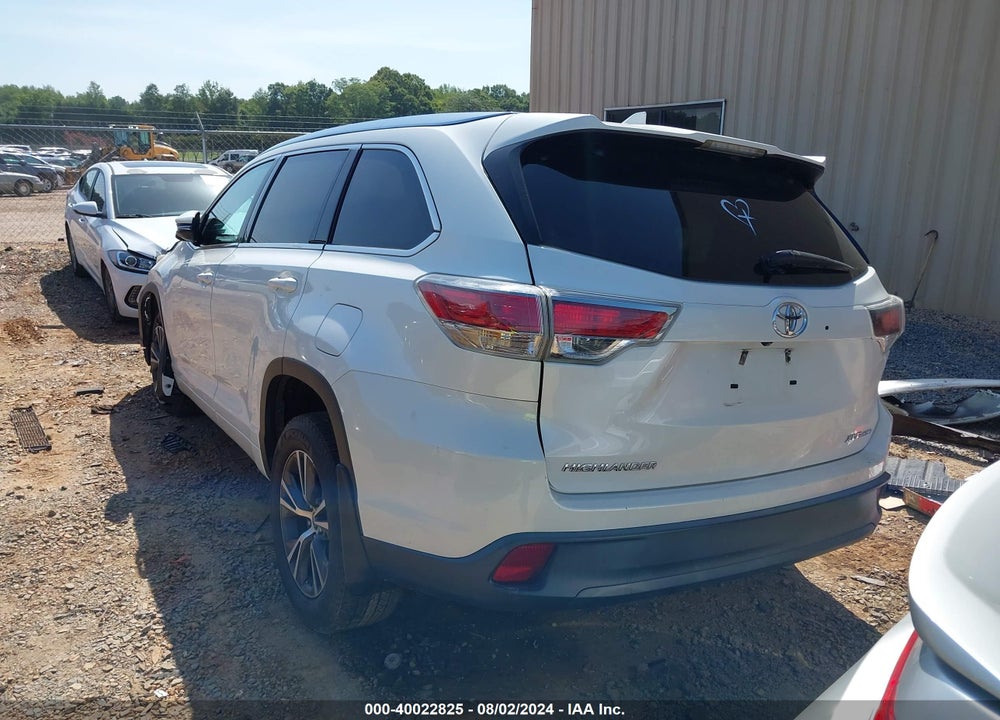 2016 TOYOTA HIGHLANDER XLE V6 VIN: 5TDJKRFH7GS350054