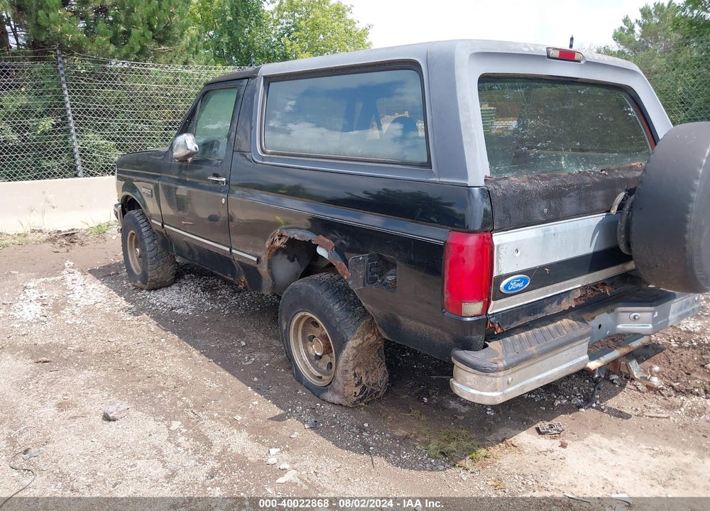 1996 FORD BRONCO U100 VIN: 1FMEU15H3TLB78952