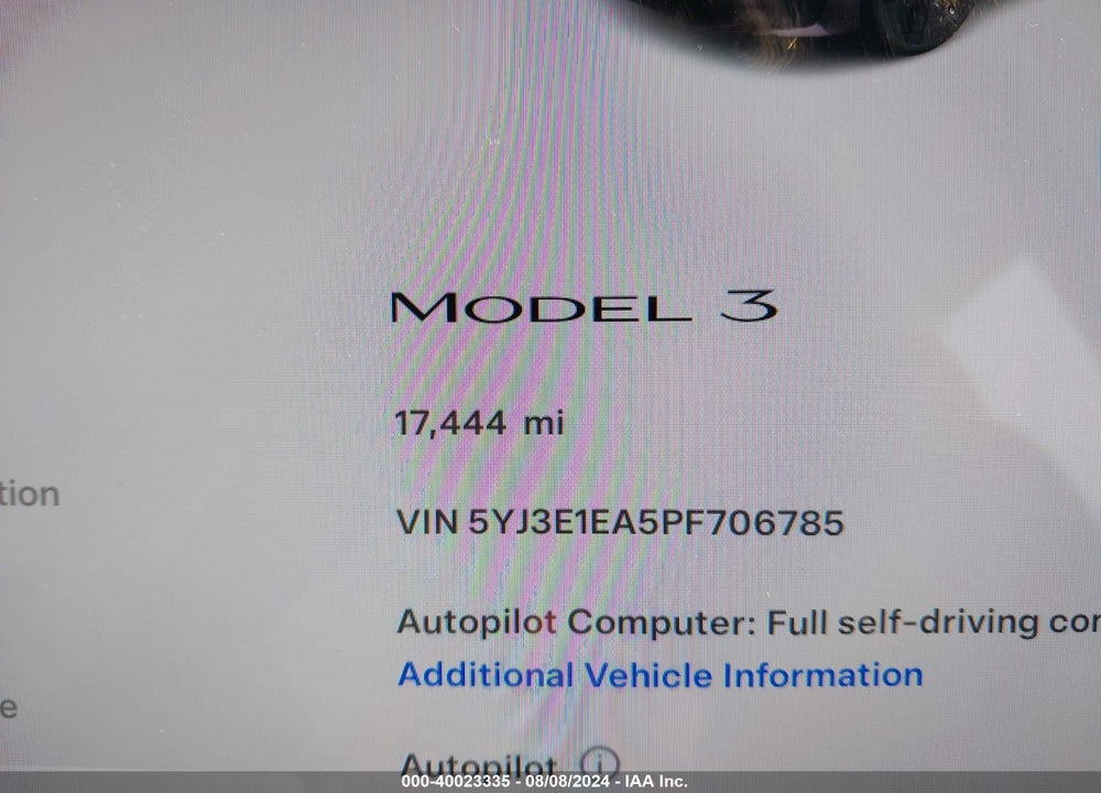 2023 TESLA MODEL 3 REAR-WHEEL DRIVE VIN: 5YJ3E1EA5PF706785