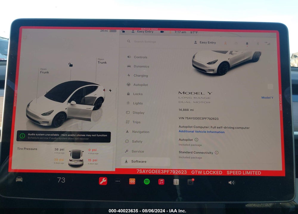 2023 TESLA MODEL Y AWD/LONG RANGE DUAL MOTOR ALL-WHEEL DRIVE VIN: 7SAYGDEE3PF792623