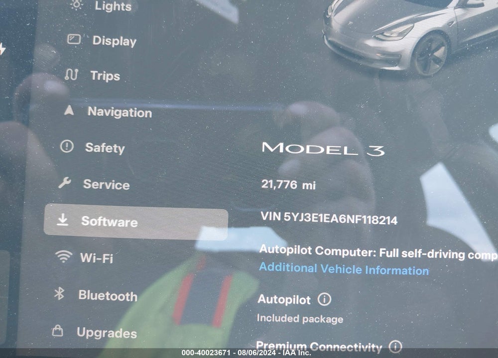 2022 TESLA MODEL 3 REAR-WHEEL DRIVE VIN: 5YJ3E1EA6NF118214