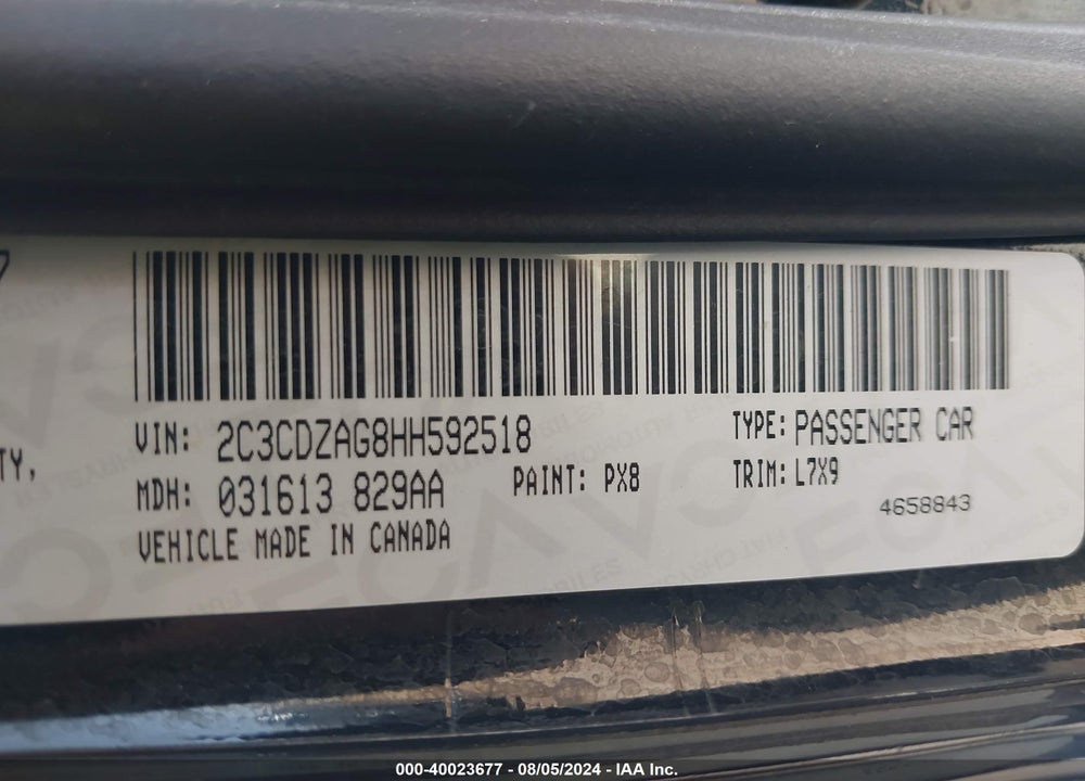 2017 DODGE CHALLENGER SXT VIN: 2C3CDZAG8HH592518