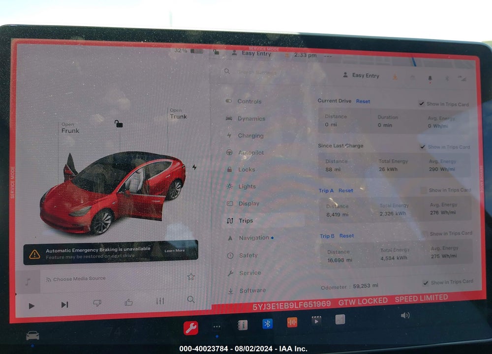 2020 TESLA MODEL 3 LONG RANGE DUAL MOTOR ALL-WHEEL DRIVE VIN: 5YJ3E1EB9LF651969