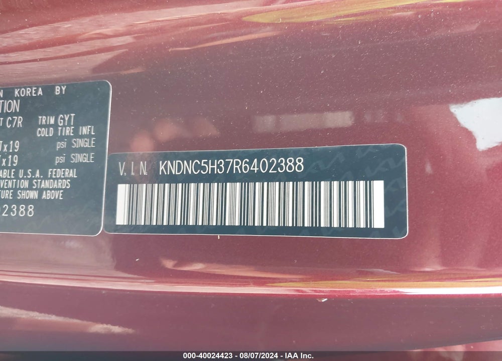 2024 KIA CARNIVAL MPV EX VIN: KNDNC5H37R6402388