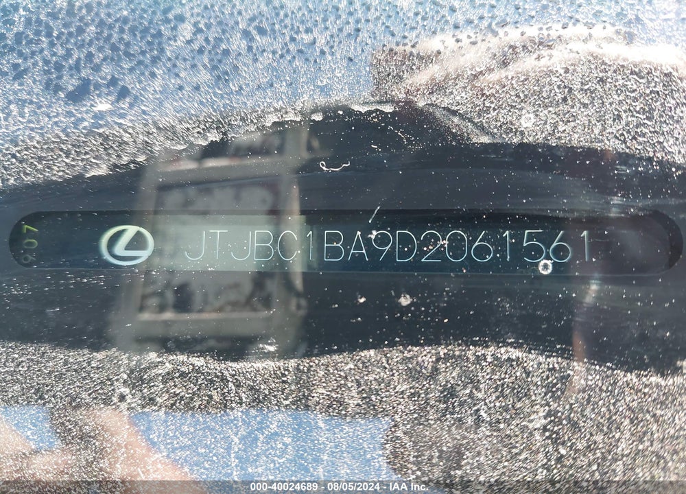 2013 LEXUS RX 450H VIN: JTJBC1BA9D2061561