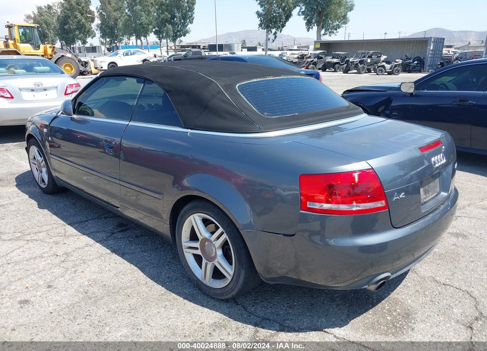 2007 AUDI A4 2.0T VIN: WAUAF48HX7K033507