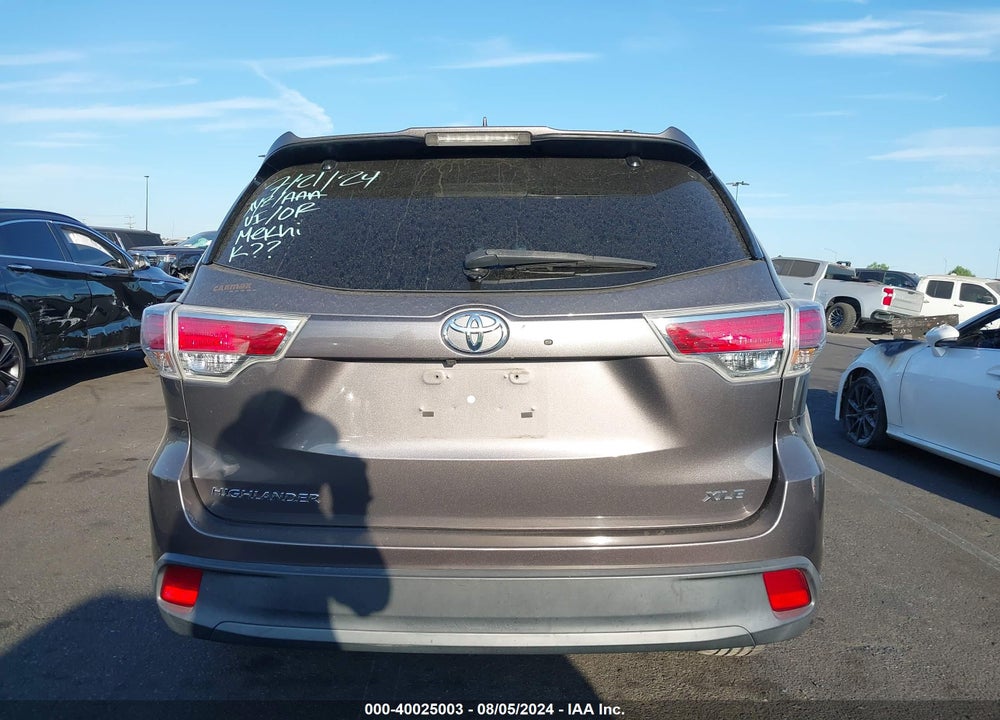 2016 TOYOTA HIGHLANDER XLE V6 VIN: 5TDKKRFH0GS504303