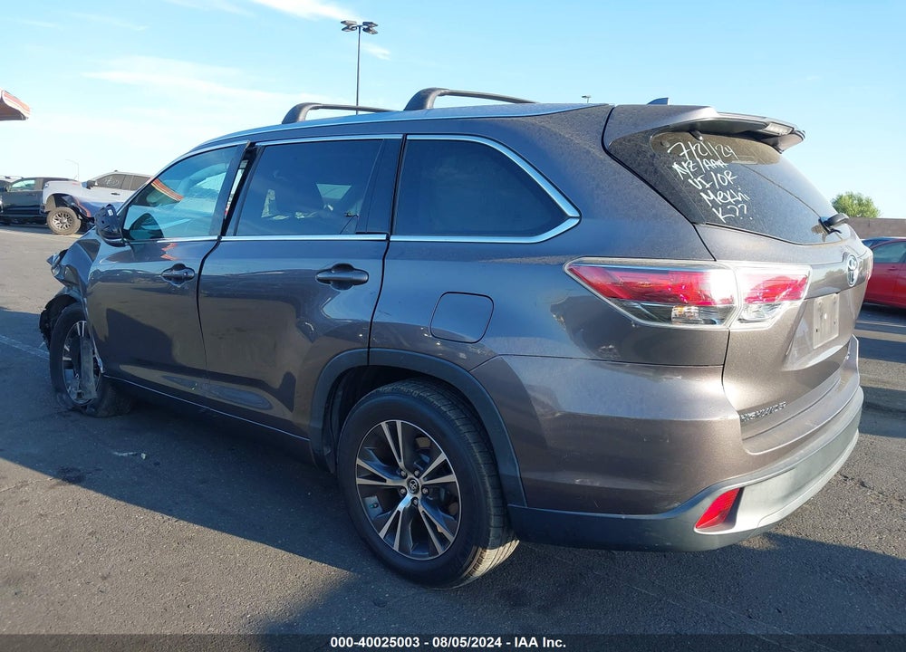 2016 TOYOTA HIGHLANDER XLE V6 VIN: 5TDKKRFH0GS504303