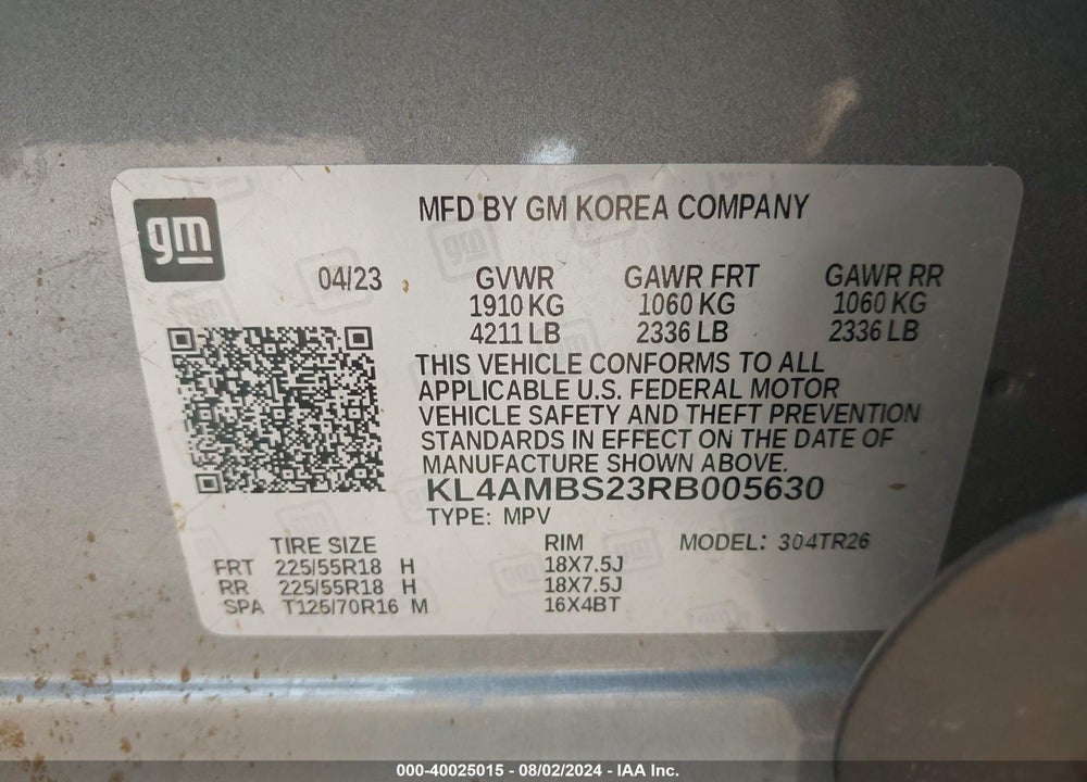 2024 BUICK ENCORE GX PREFERRED FWD VIN: KL4AMBS23RB005630