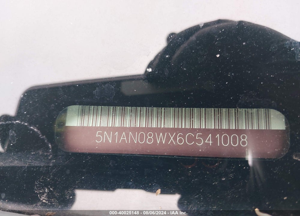 2006 NISSAN XTERRA SE VIN: 5N1AN08WX6C541008