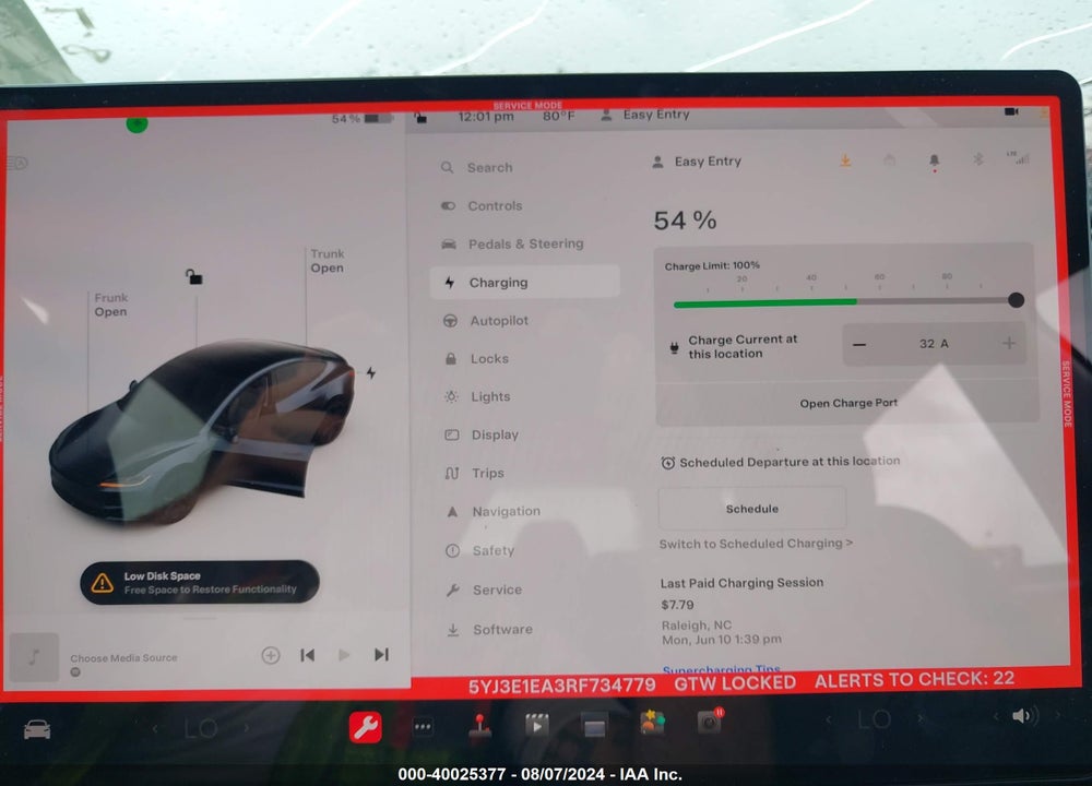 2024 TESLA MODEL 3 REAR-WHEEL DRIVE VIN: 5YJ3E1EA3RF734779