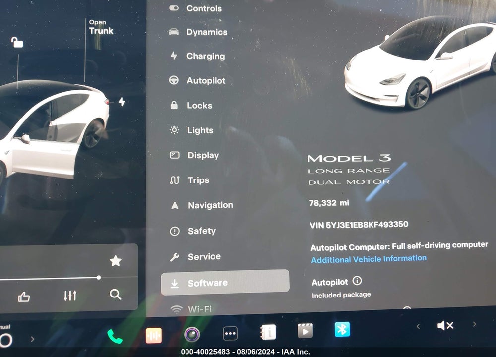 2019 TESLA MODEL 3 LONG RANGE/PERFORMANCE VIN: 5YJ3E1EB8KF493350