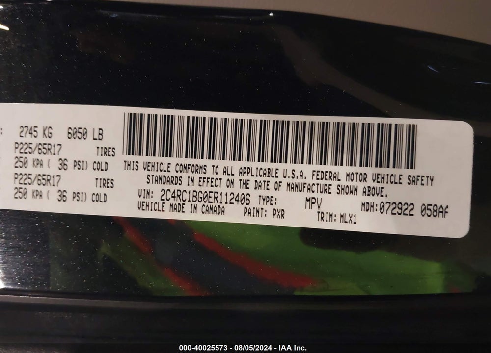 2014 CHRYSLER TOWN & COUNTRY TOURING VIN: 2C4RC1BG0ER112406
