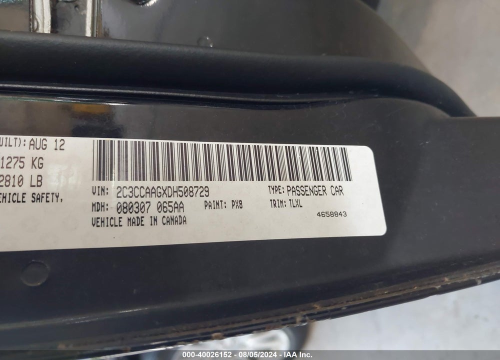 2013 CHRYSLER 300 MOTOWN VIN: 2C3CCAAGXDH508729