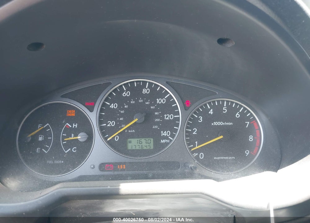 2002 SUBARU IMPREZA WRX VIN: JF1GG29602G833505