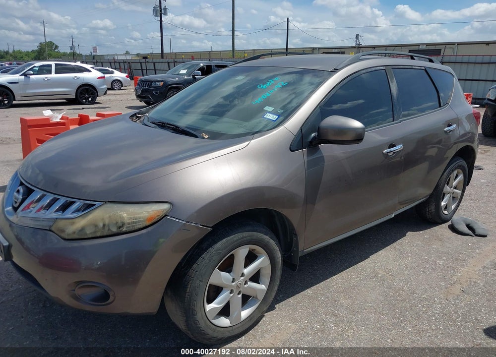 2009 NISSAN MURANO S VIN: JN8AZ18W89W117168