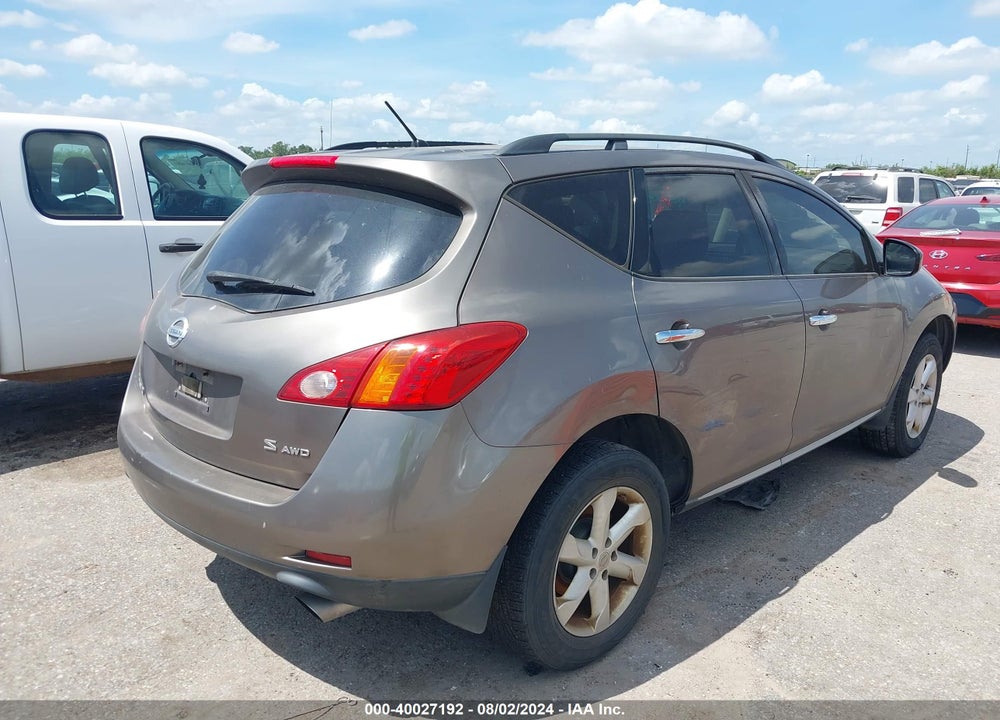 2009 NISSAN MURANO S VIN: JN8AZ18W89W117168