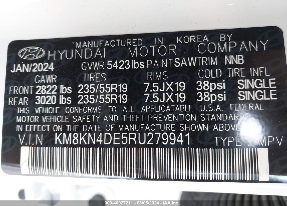 2024 HYUNDAI IONIQ 5 SEL VIN: KM8KN4DE5RU279941