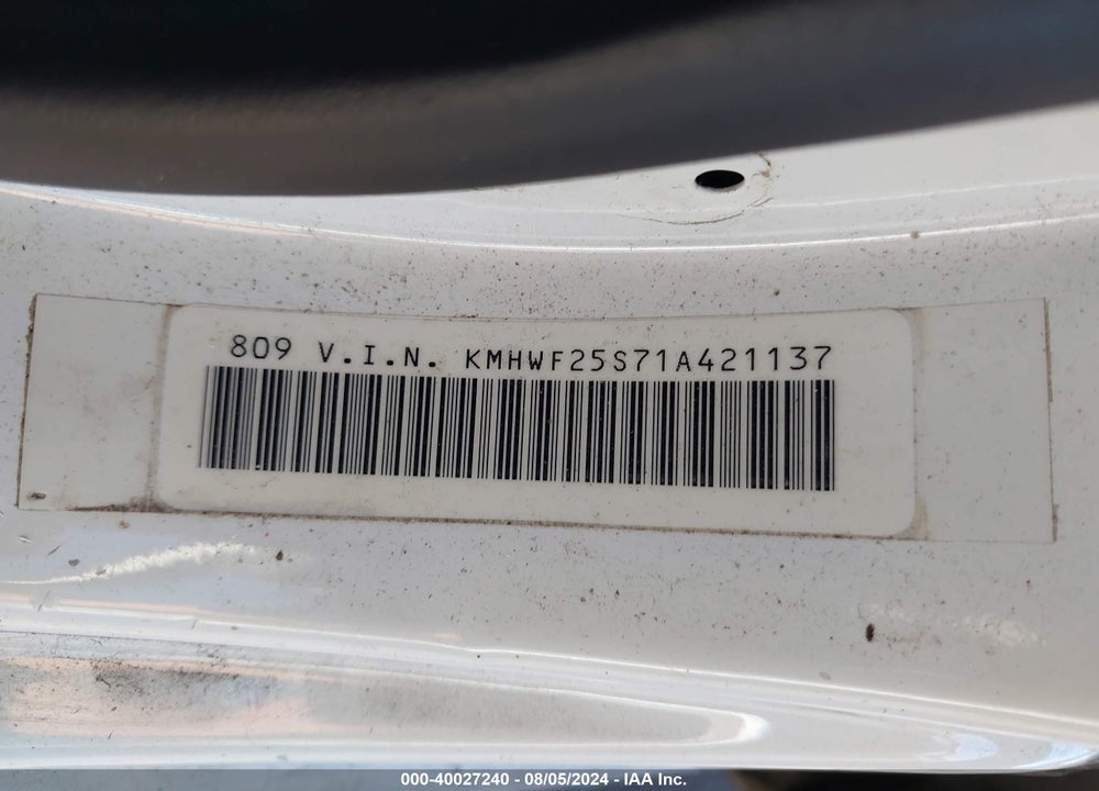 2001 HYUNDAI SONATA VIN: KMHWF25S71A421137