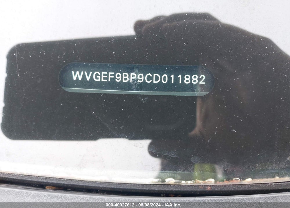2012 VOLKSWAGEN TOUAREG VR6 LUX VIN: WVGEF9BP9CD011882