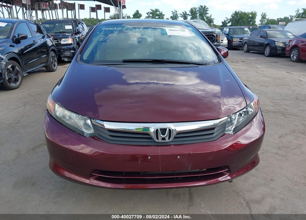 2012 HONDA CIVIC VIN: 19XFB2F56CE342745