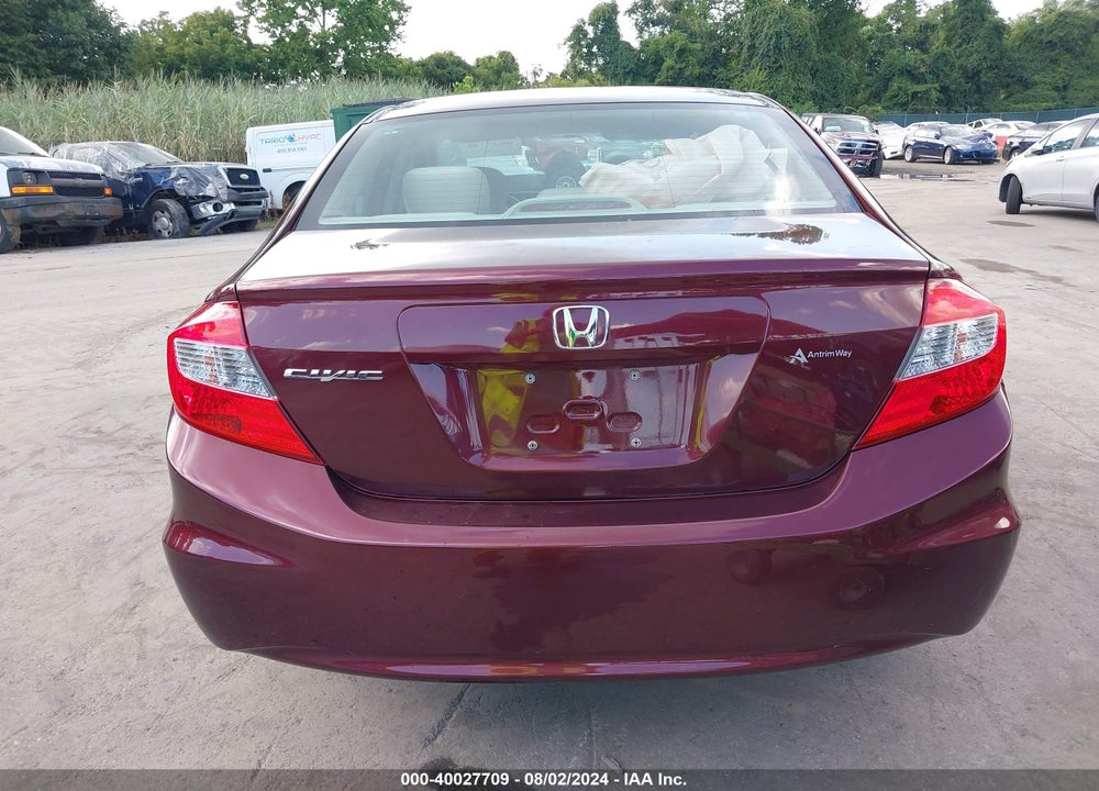 2012 HONDA CIVIC VIN: 19XFB2F56CE342745