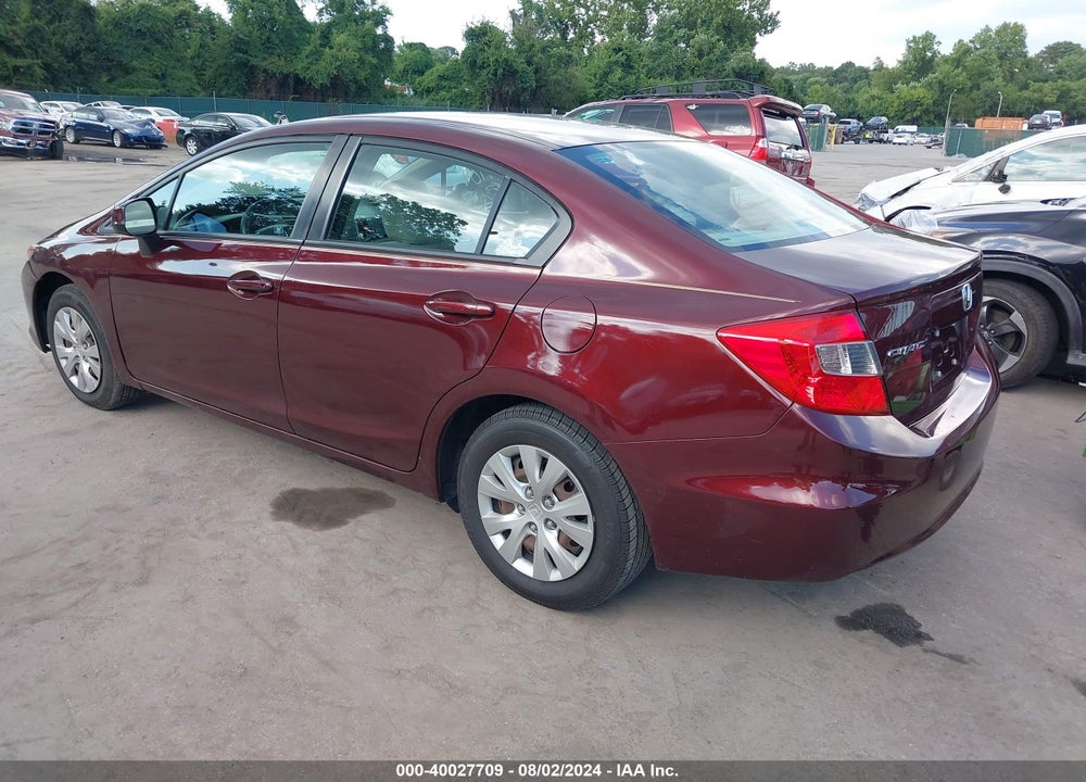 2012 HONDA CIVIC VIN: 19XFB2F56CE342745