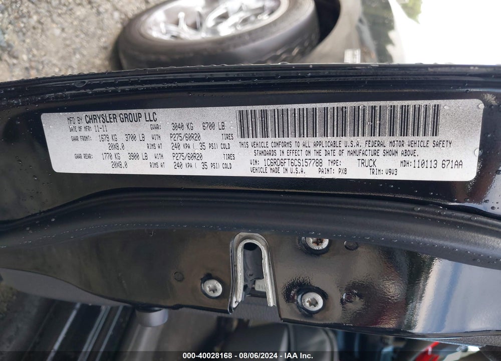 2012 RAM 1500 ST VIN: 1C6RD6FT6CS157788