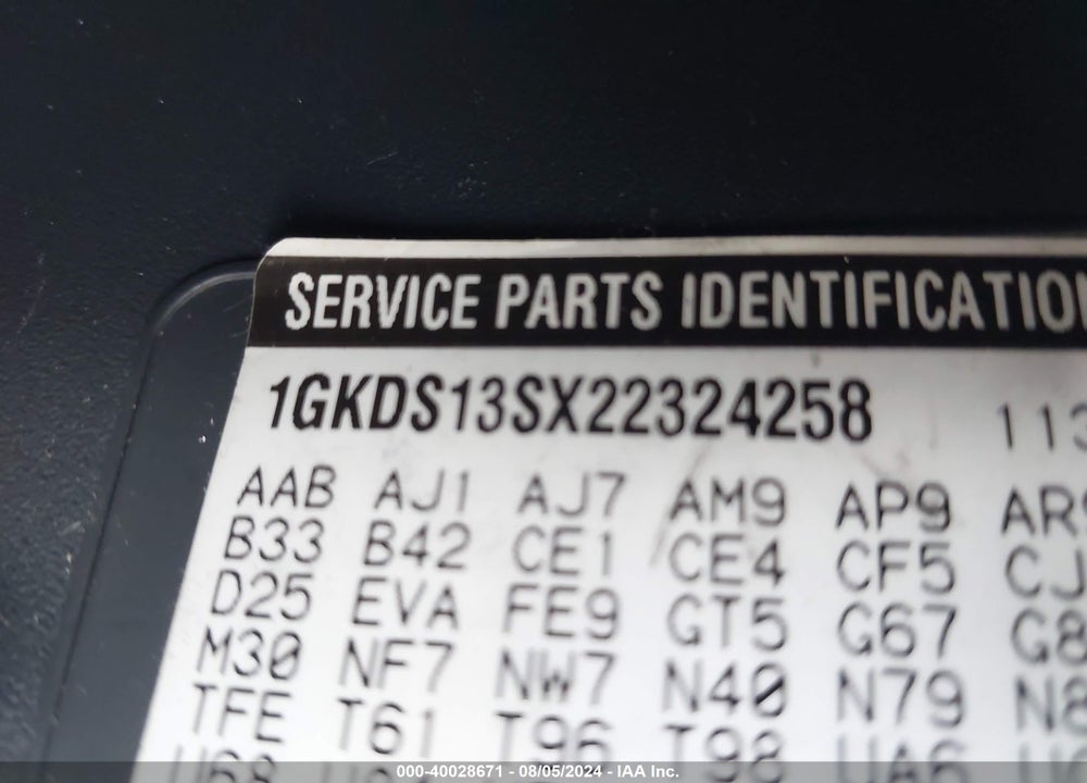 2002 GMC ENVOY SLT VIN: 1GKDS13SX22324258