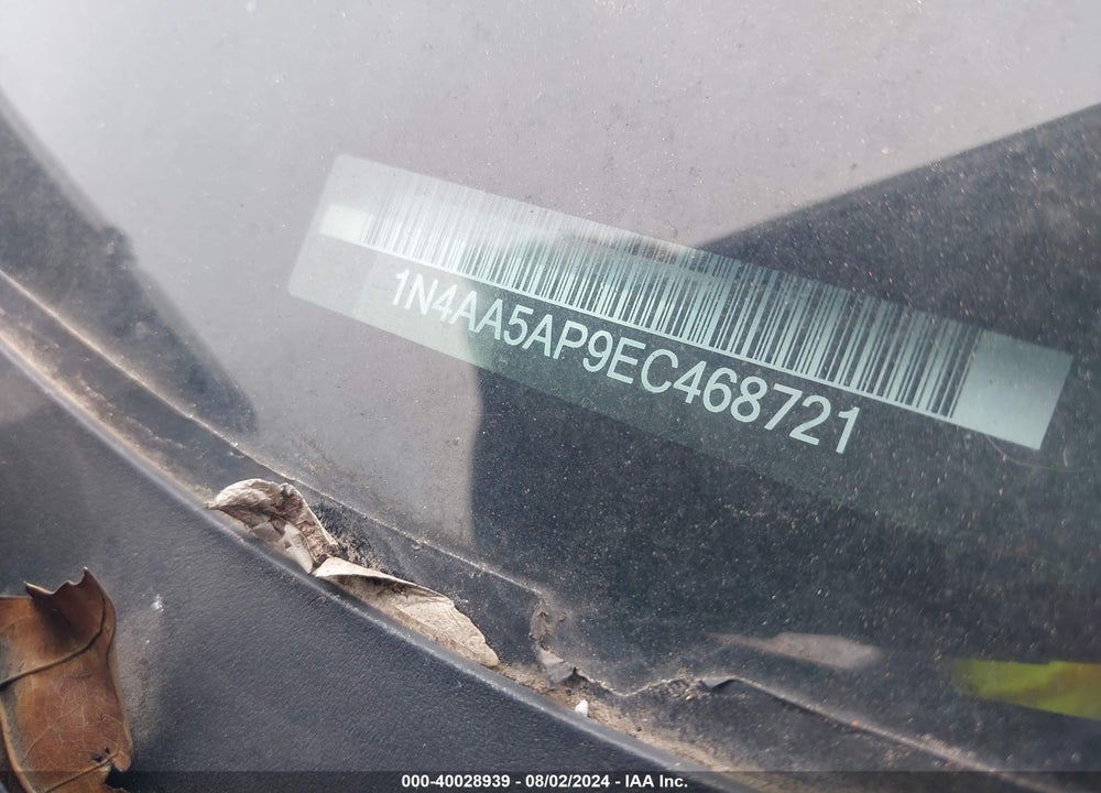 2014 NISSAN MAXIMA VIN: 1N4AA5AP9EC468721