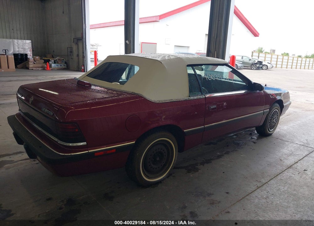 1989 CHRYSLER LEBARON VIN: 1C3XJ45K8KG213306