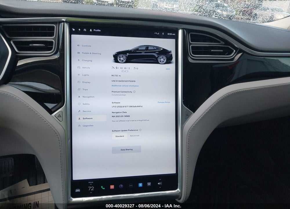2014 TESLA MODEL S VIN: 5YJSA1S1XEFP50919